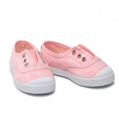 Cienta Embroidered Toecap Pink粉色提花Toecap帆布鞋 (EU22-40)