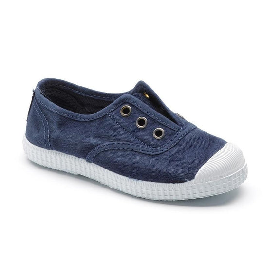 Cienta Toecap Washed Navy Toecap洗水深藍帆布鞋