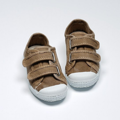 Cienta Double Velcro Toecap Shoes 洗水啡雙魔術帶帆布鞋 (EU24-29)