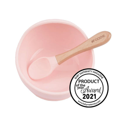 Glitter & Spice Silicone Bowl + Spoon Set - Delicate Pink