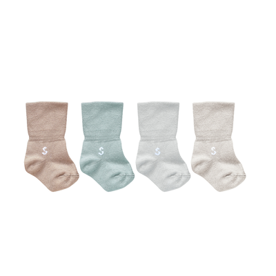 Stuckies Newborn Socks 初生嬰兒襪四件禮合裝 - Tides