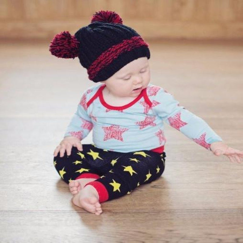 Blade and Rose Black Double Bobble Hats 黑色嬰兒冷帽-Blade and Rose-shopababy