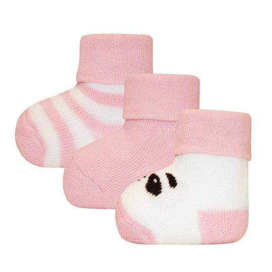 Ewers Panda Pink Newborn Socks 德國淺藍熊貓初生襪(3對)