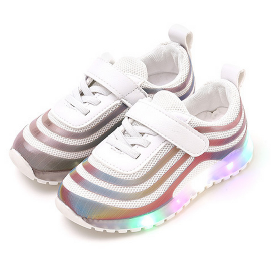 Ozkiz White "Hologram" LED Sneakers (Size 140-180)