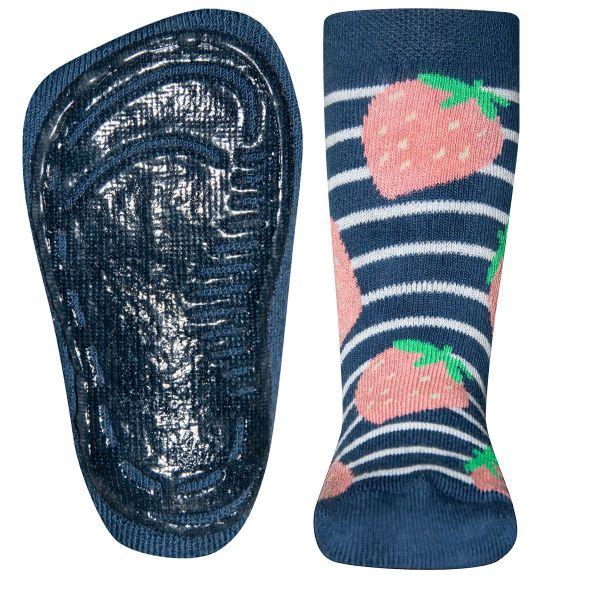 Ewers Navy Strawberry Anti Slip Socks 藍色士多啤梨嬰兒防滑襪(4-6y)