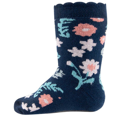 Ewers Navy Flowers Anti Slip Socks 深藍花花防滑襪