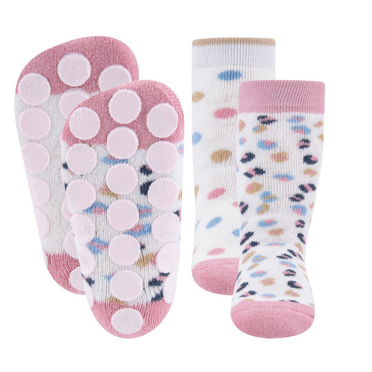 Ewers Leo and Dots Anti Slip Socks - Two Pairs 波波點&豹紋粒粒防滑襪 2對 (可穿鞋) - (9-12m/1-2Y)