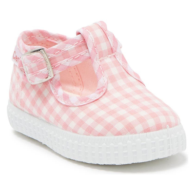 Cienta T Bar Checkered Baby Pink (Rosa) 粉紅格仔T字帆布鞋 (EU22-28)