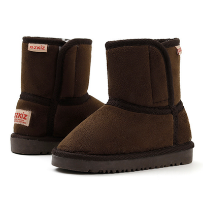 OZKIZ Medium Velcro Fur Boots - Dark Brown