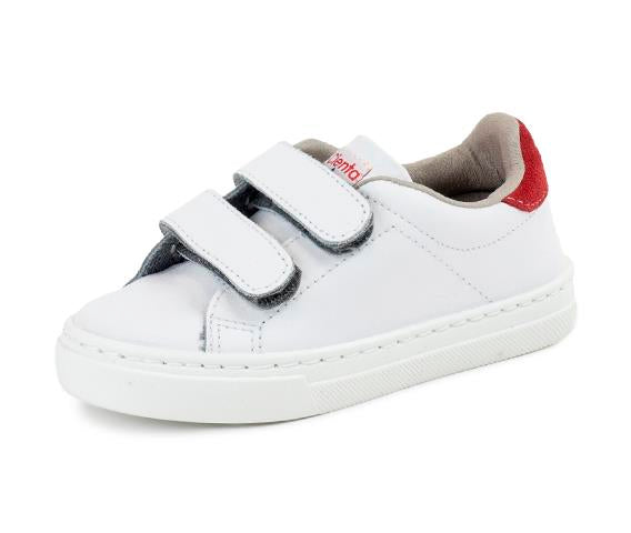 Cienta White/Red Velcro Sneakers 白色紅色魔術貼波鞋(EU25-32)