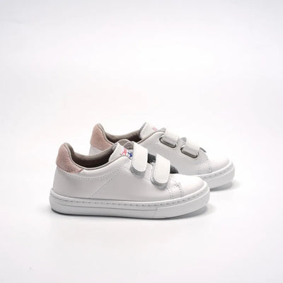 Cienta White/Piel Velcro Sneakers 白色淺粉紅魔術貼波鞋 (EU25-32)