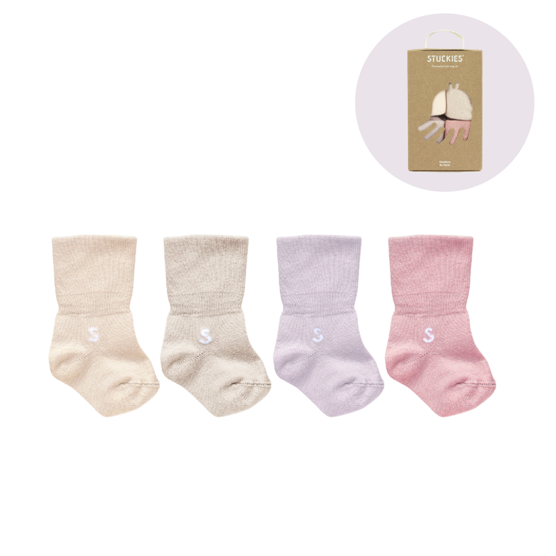 Stuckies Newborn Socks 初生嬰兒襪四件禮合裝 - Blossom
