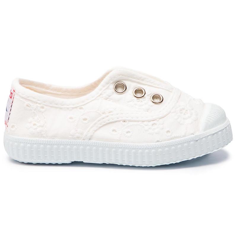 Cienta Embroidered Toecap White白色提花Toecap帆布鞋(EU22-42)