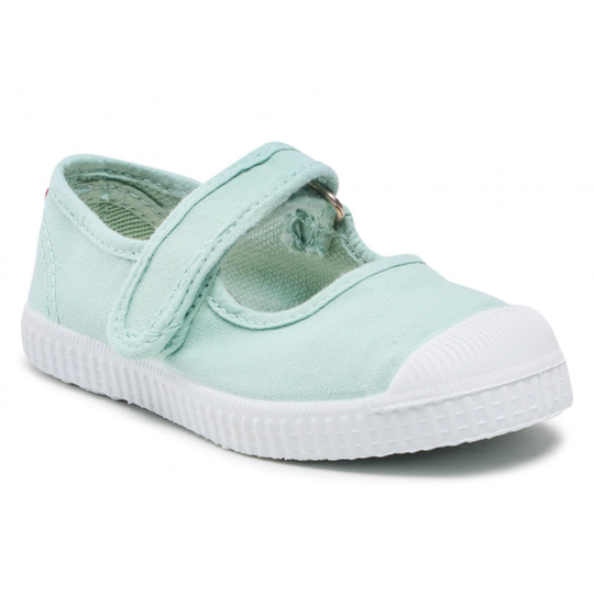 Cienta Mary Jane Toecap Opalo 湖水綠魔術貼Toecap帆布鞋 (EU24-29)