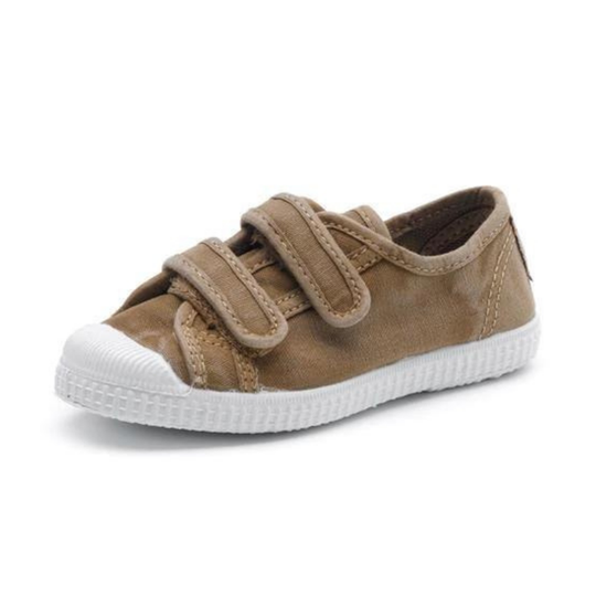 Cienta Double Velcro Toecap Shoes 洗水啡雙魔術帶帆布鞋 (EU24-29)