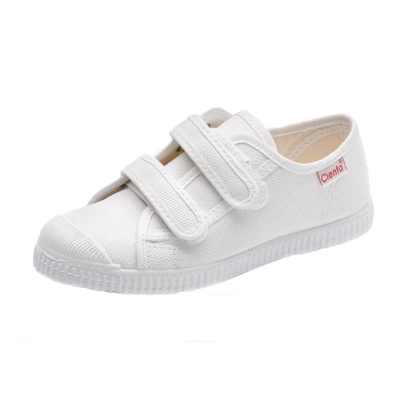 Cienta Double Velcro Toecap Shoes 白色雙魔術帶帆布鞋 (EU24-29)
