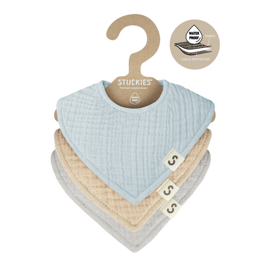 Stuckies 4層防漏口水巾(3件裝) - Cloud
