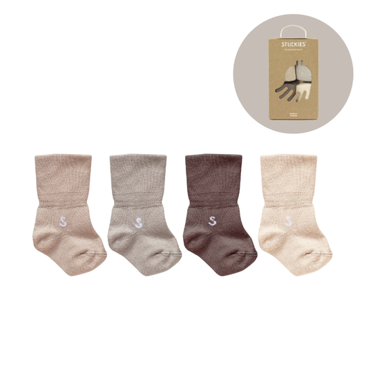 Stuckies Newborn Socks 初生嬰兒襪四件禮合裝 - Doe