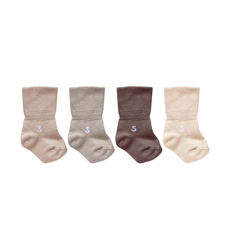 Stuckies Newborn Socks 初生嬰兒襪四件禮合裝 - Doe