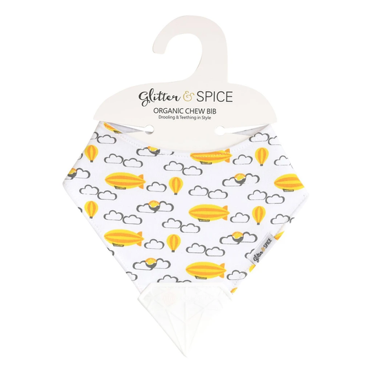 Glitter & Spice Organic Chew Bib - Sky Adventure