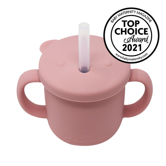 Glitter & Spice Silicone Bear Cup - Dusty Rose