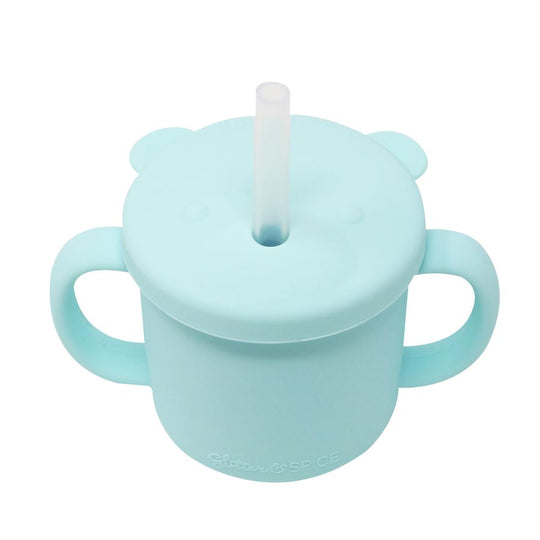 Glitter & Spice Silicone Bear Cup - Tiffany Blue