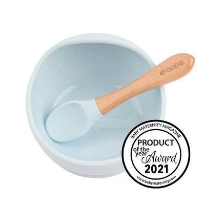 Glitter & Spice Silicone Bowl + Spoon Set - Ice Blue