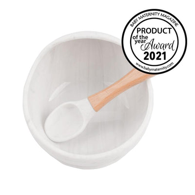 Glitter & Spice Silicone Bowl + Spoon Set - Marble