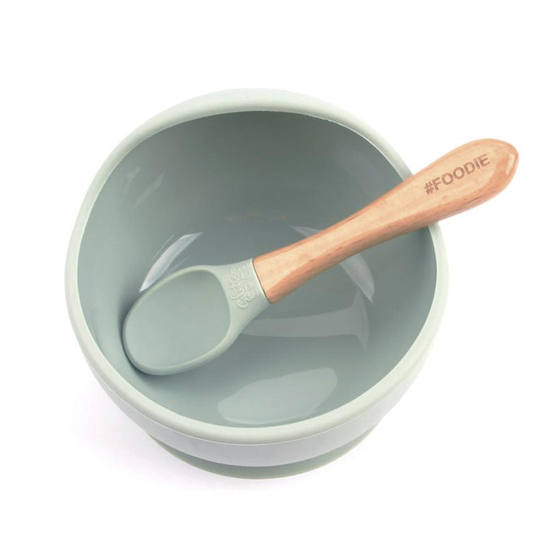 Glitter & Spice Silicone Bowl + Spoon Set - Sage