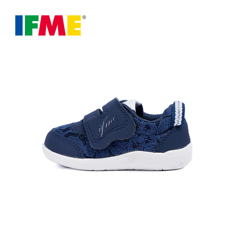 IFME 經典系列 22-0124 嬰幼兒機能鞋 - 深藍色提花