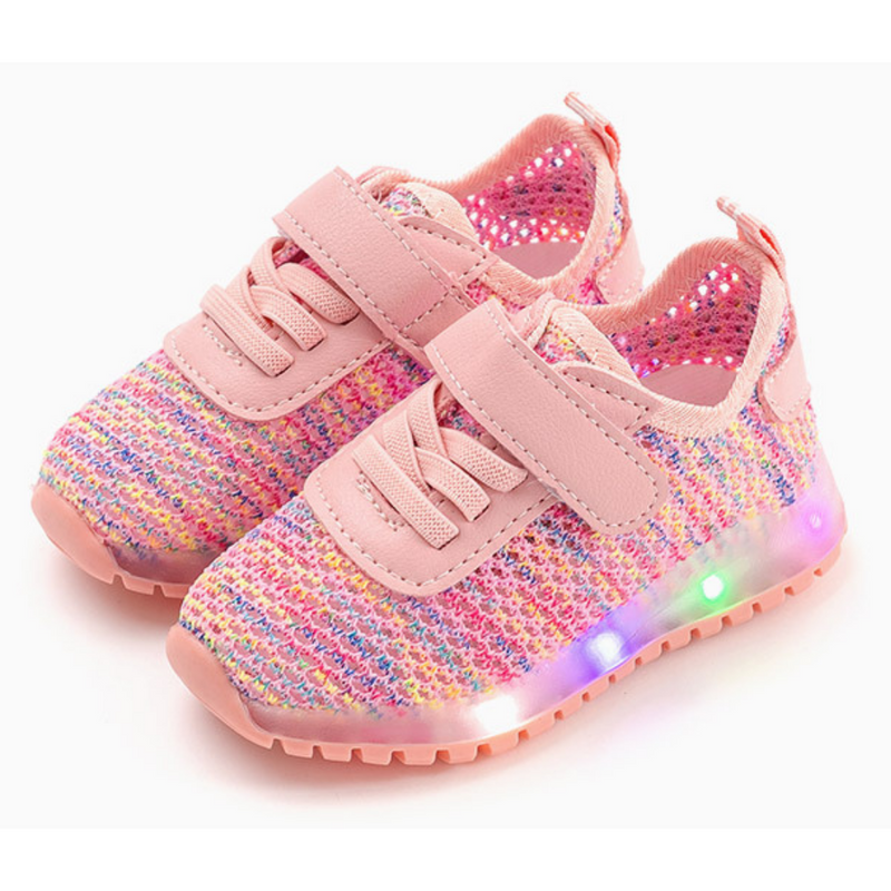 Ozkiz Pink "Pro Mile" LED Sneakers  (Size 140-180)