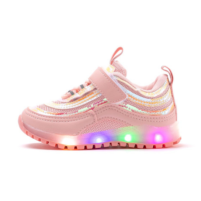 Ozkiz Pink Triple Prism LED Sneakers (Size 140-170)
