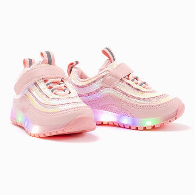 Ozkiz Pink Triple Prism LED Sneakers (Size 140-170)