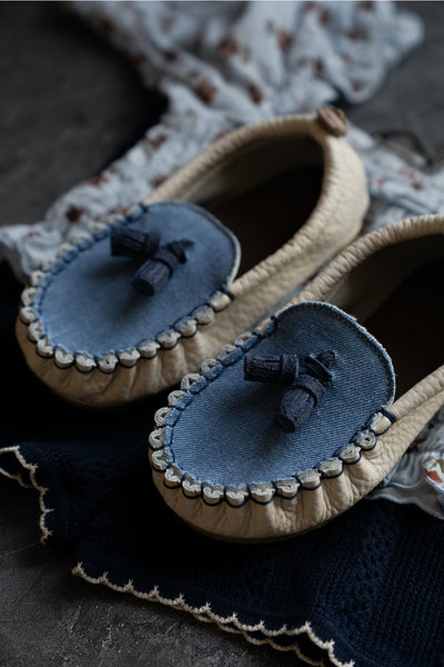 Oello Baby - Cream Denim Loafers