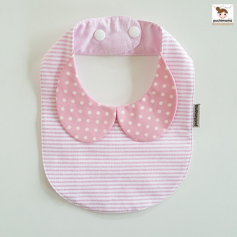 Puchimama PAB0020G Collar Bib 橫間純棉嬰兒口水巾