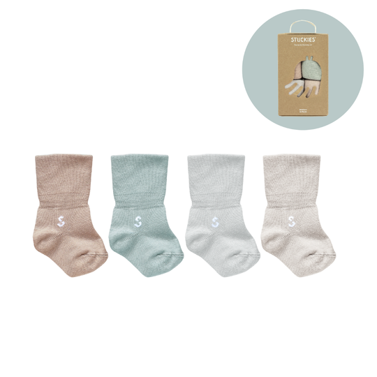 Stuckies Newborn Socks 初生嬰兒襪四件禮合裝 - Tides