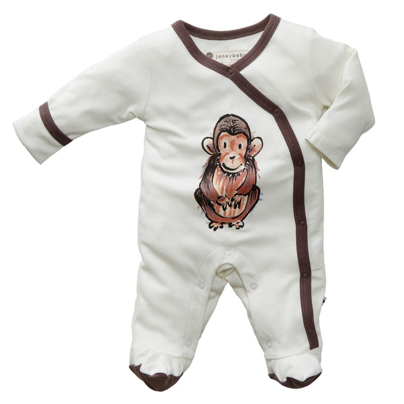 Baby Organic Monkey Bodysuit 嬰兒小馬騮有機連身衣-Babysoy-shopababy