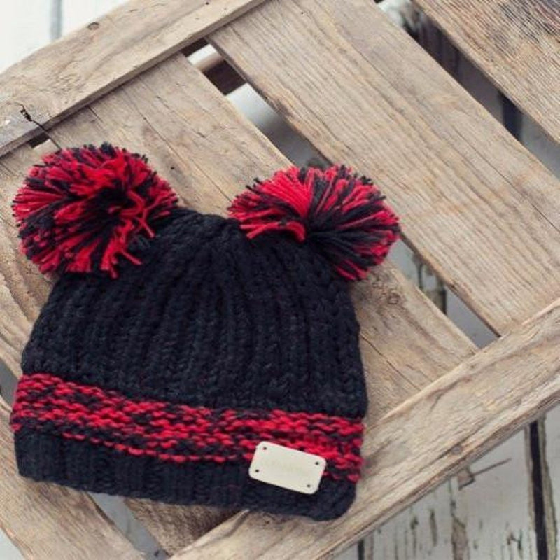 Blade and Rose Black Double Bobble Hats 黑色嬰兒冷帽-Blade and Rose-shopababy