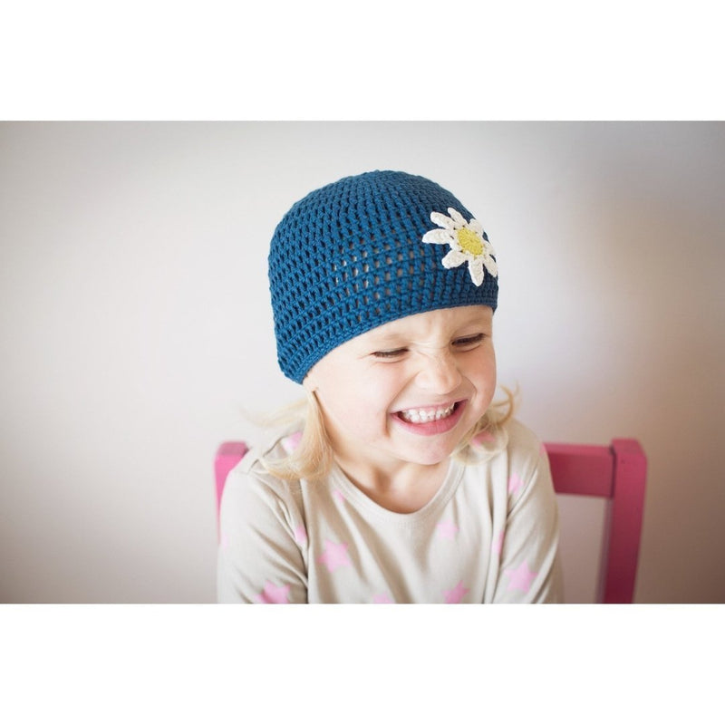 Blade and Rose Navy Daisy Crochet Hats 藍花花手鈎純棉嬰兒帽-Blade and Rose-shopababy