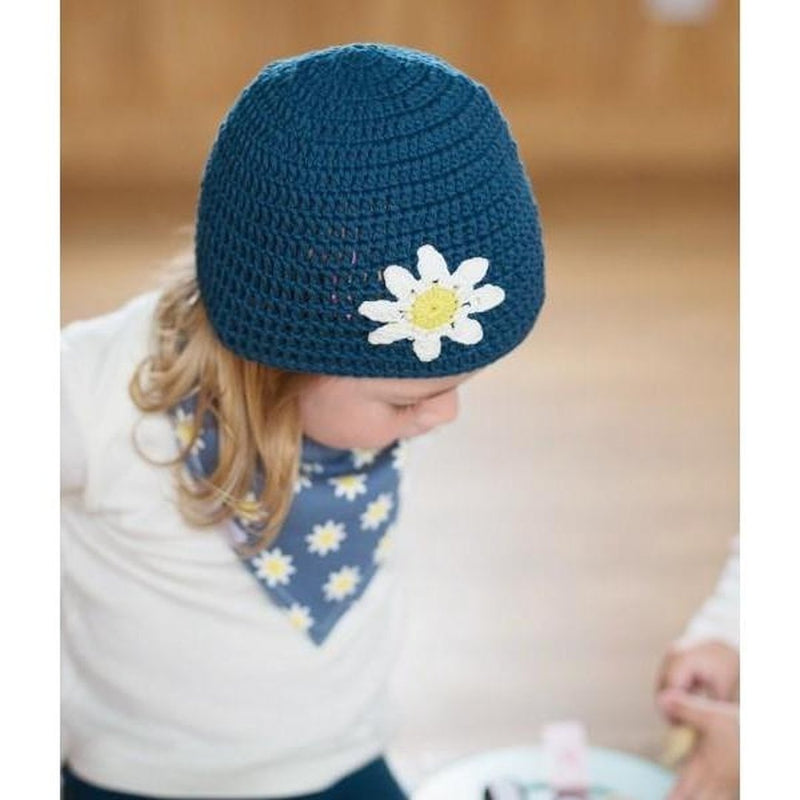 Blade and Rose Navy Daisy Crochet Hats 藍花花手鈎純棉嬰兒帽-Blade and Rose-shopababy