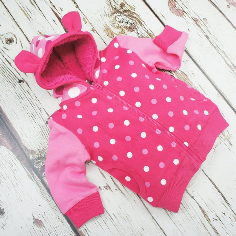 Blade and Rose Pink Spotted Hoodies Jacket 粉紅色毛毛內埋外套-Blade and Rose-shopababy