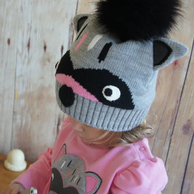 Blade and Rose Raccoon Hat and Mitten Set 油鼠嬰兒冷帽+手襪套裝-Blade and Rose-shopababy