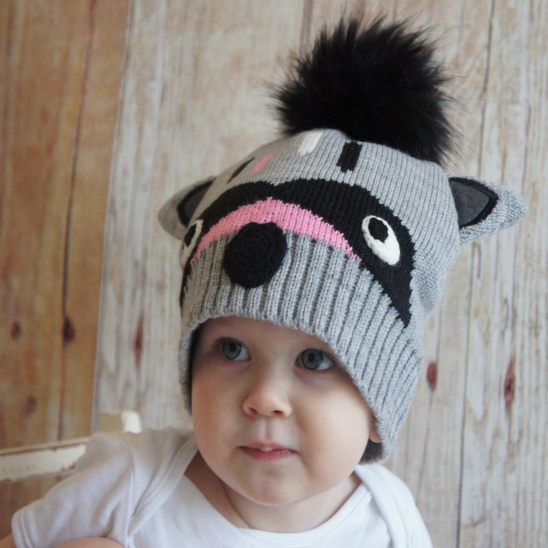 Blade and Rose Raccoon Hat and Mitten Set 油鼠嬰兒冷帽+手襪套裝-Blade and Rose-shopababy