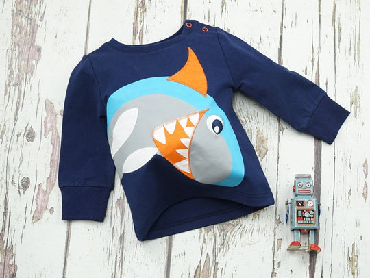 Blade and Rose Shark Tee 鯊魚純棉彈力嬰兒長袖衫