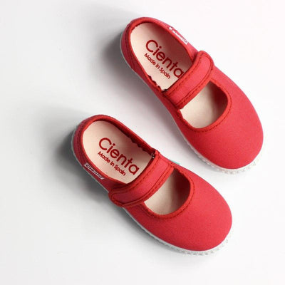 Cienta Mary Jane Rojo 紅色搭帶魔術貼西班牙帆布鞋 (EU24-30)