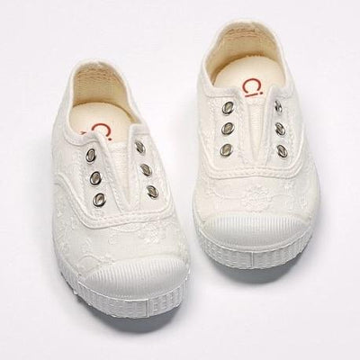 Cienta Embroidered Toecap White白色提花Toecap帆布鞋(EU22-42)