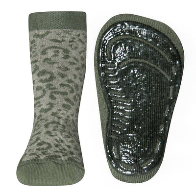 Ewers Leopard Army Green Anti Slip Socks 德國軍綠豹紋嬰兒防滑襪(12-18m/18-24m)