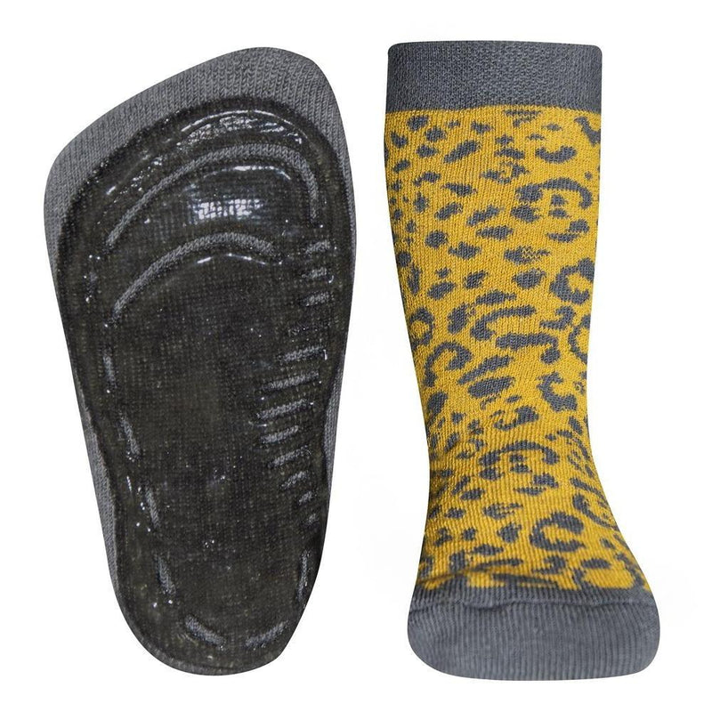 Leapard Yellow Anti Slip Socks 德國黃灰豹紋嬰兒防滑襪