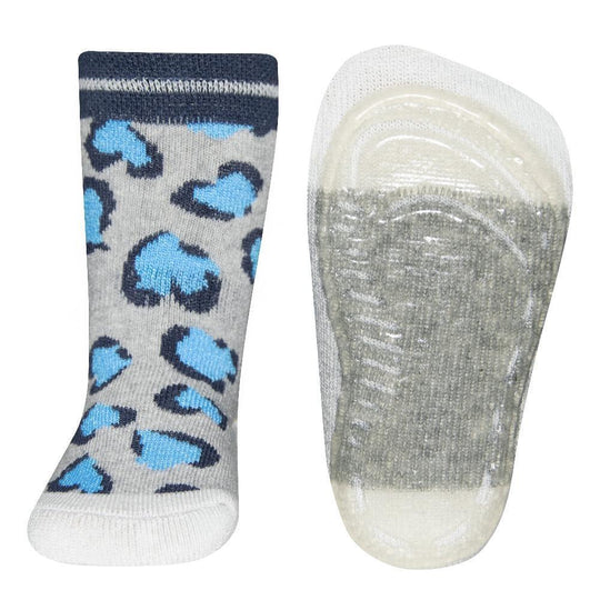 Ewers Leopard Blue Anti Slip Socks 德國淺藍豹紋嬰兒防滑襪(9-12m/12-18m)