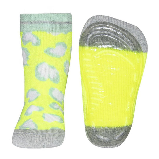 Ewers Leopard Neon Anti Slip Socks 德國黃色螢光豹紋嬰兒防滑襪 (9-12m/12-18m)
